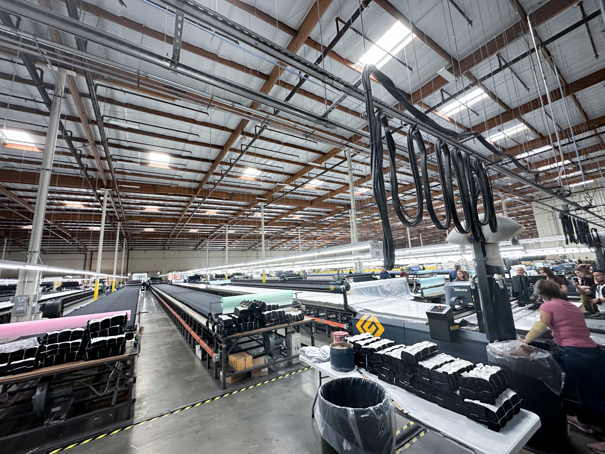 Between the Commerce location and a 371,000-square-foot facility in Alabama, Bella + Canvas operates 116 cutting machines.
