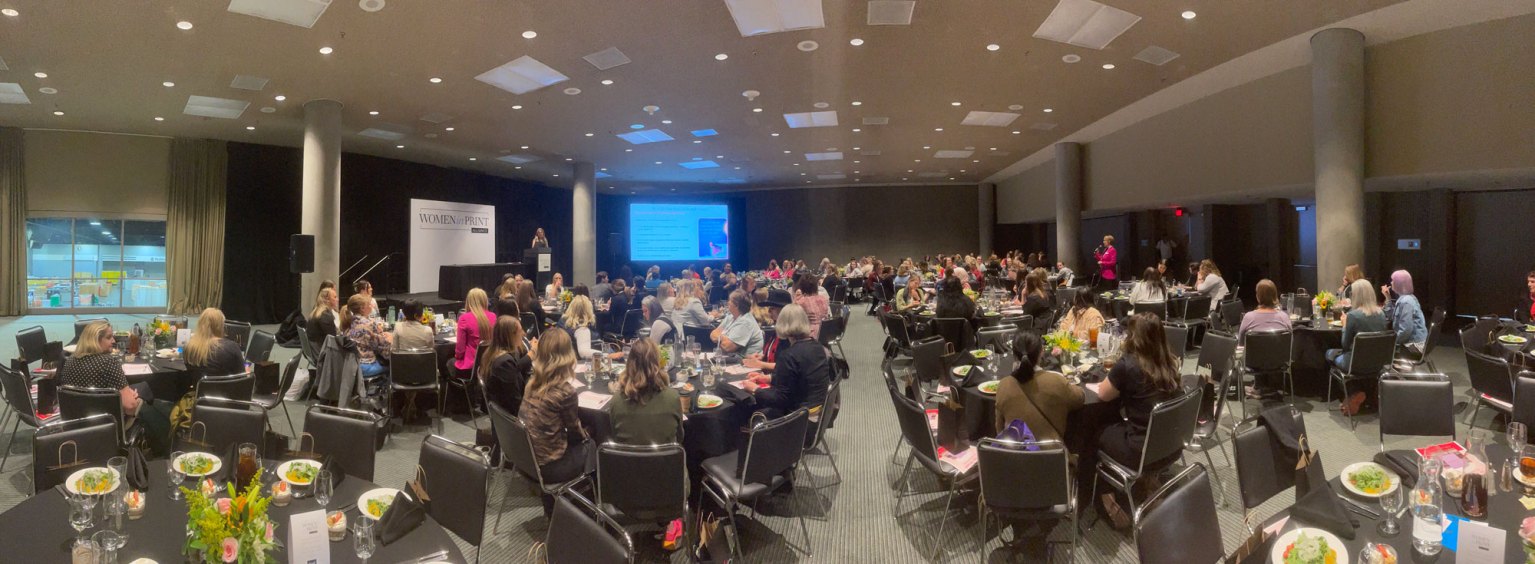 Printing United Alliance’s Women in Print Alliance hosted a sold-out luncheon for female leaders in the print industry. Keynote speaker Madeline Fetterly, CEO of Be the Brand Collective, led a workshop on how to build your professional brand on LinkedIn. The Women in Print Alliance’s mission is to attract, retain, advance, and advocate for women in the printing industry through education, personal, and professional development, networking and community building. Learn more about the Women in Print Alliance here.