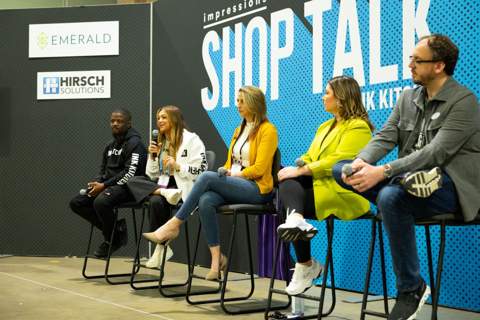 Shop Talk’s “Potential Transfer Problems and Their Solutions” panel, moderated by Stan Banks of T-Shirt Side Hustle, included Jenna Sackett of Stahls’, Jody Mazade of Howard Custom Transfers, Tonie Mignogna of 613 Originals, and Kyle Eslinger of SanMar. “Industry standard is 50 to 75 washes, but as sustainability initiatives in the industry increase we need to push the limits of wash cycles. Do your research. Not all transfers are equal,” said Jenna.
