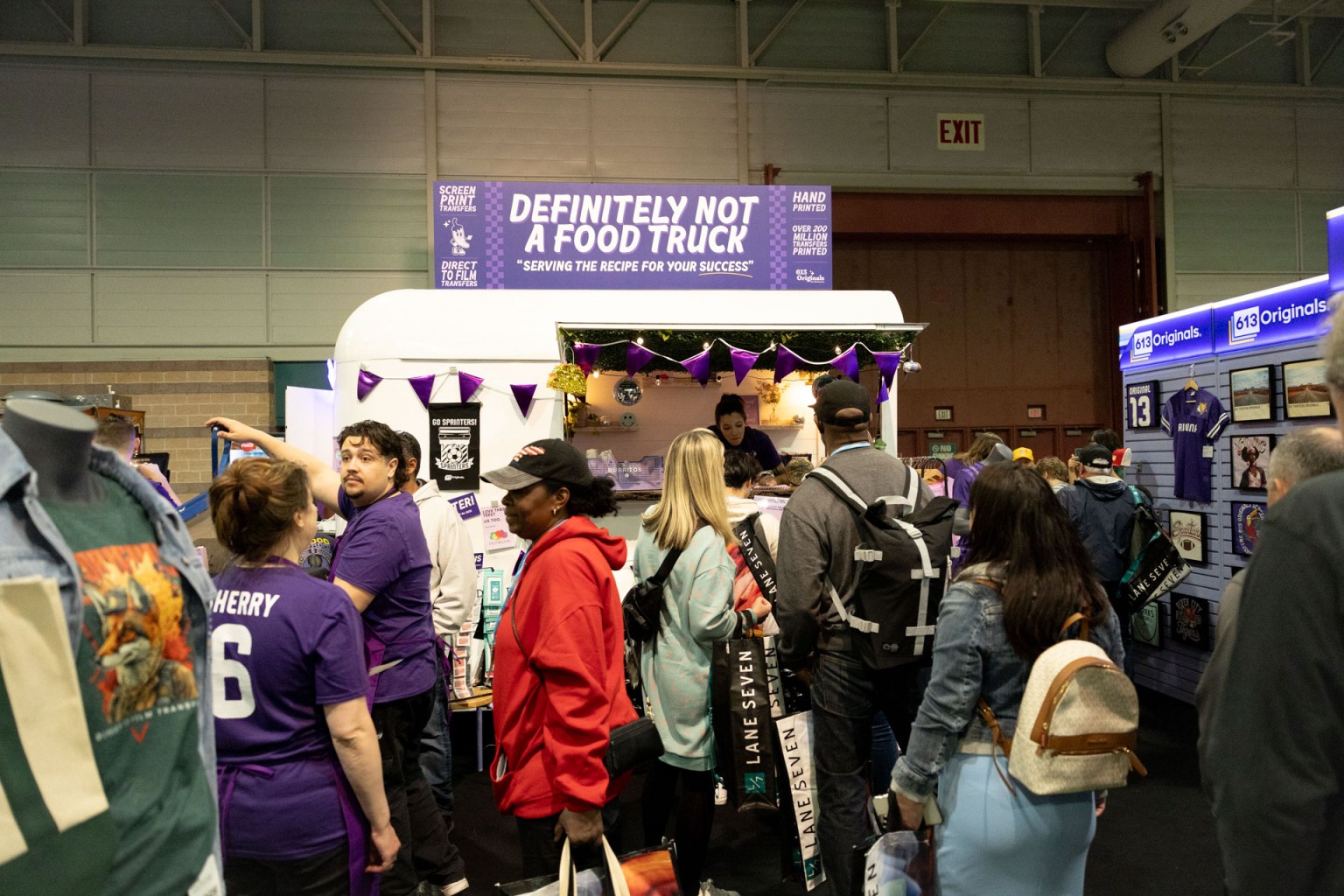 613 Originals excited attendees with an extremely realistic food truck at its booth. The custom heat transfer company has production facilities in Florida and New Jersey.