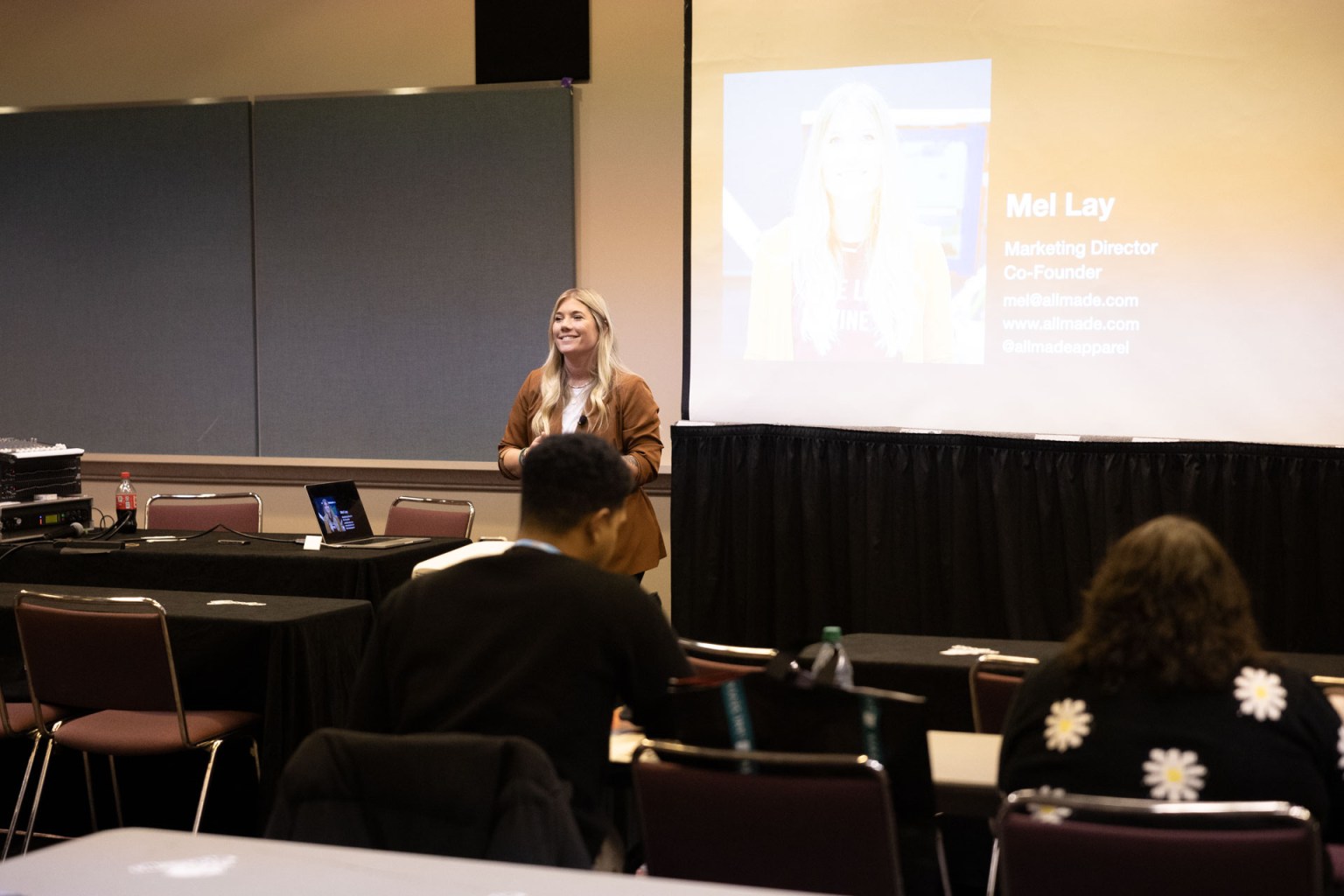 Mel Lay of Allmade Apparel and SandiLake Clothing spoke about sustainability in the apparel industry, being proactive vs reactive in business, and the importance of copyrighting your designs and trademarking your name, logo, and tagline.
