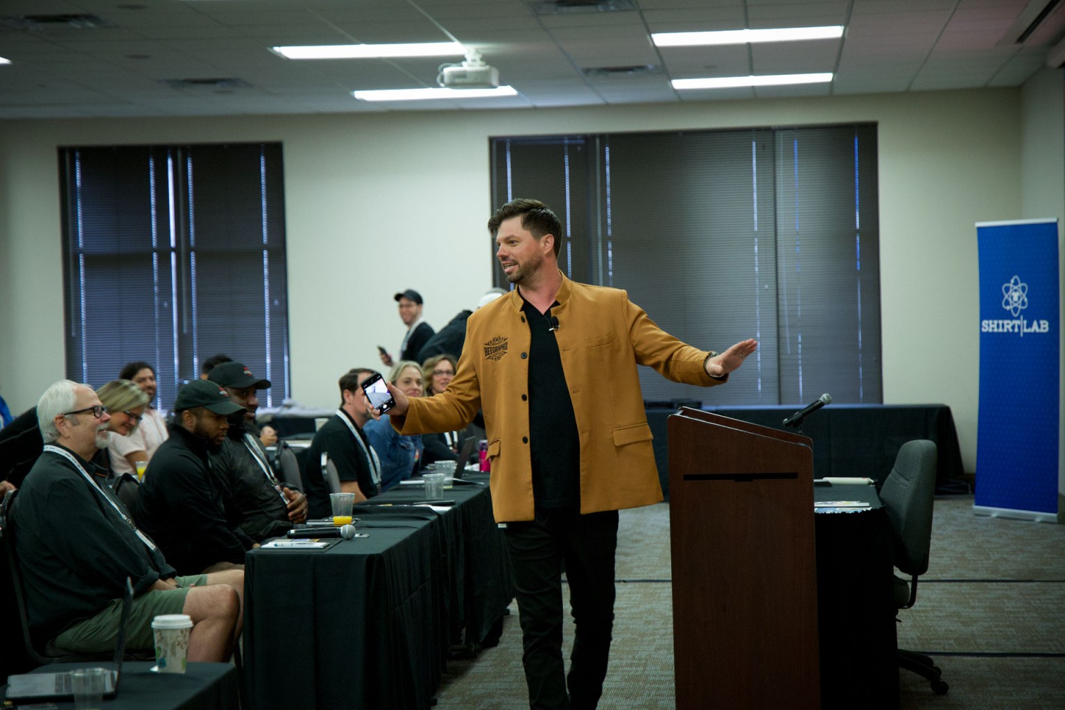 “You are the expert,” said Davis Slagle of BeeGraphix. “You know what’s popular. Giving a ton of blank apparel options is too much for the customer. Show them what they want.”