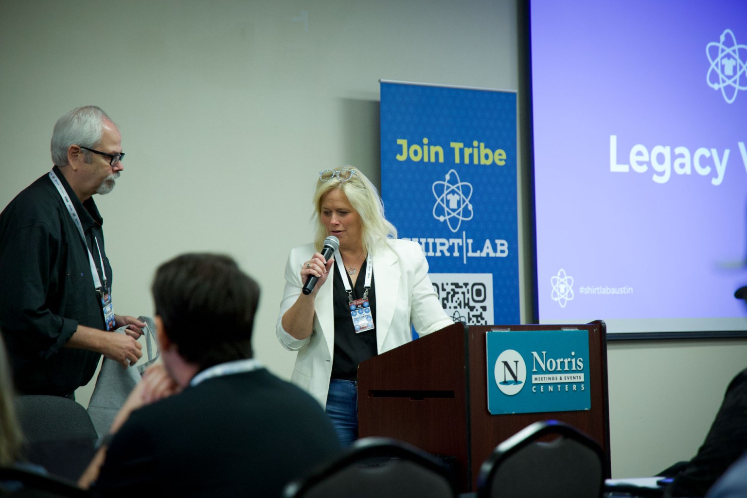 Marshall Atkinson and Ali Banholzer, co-owners of Shirt Lab and Shirt Lab Tribe, hosted the event.