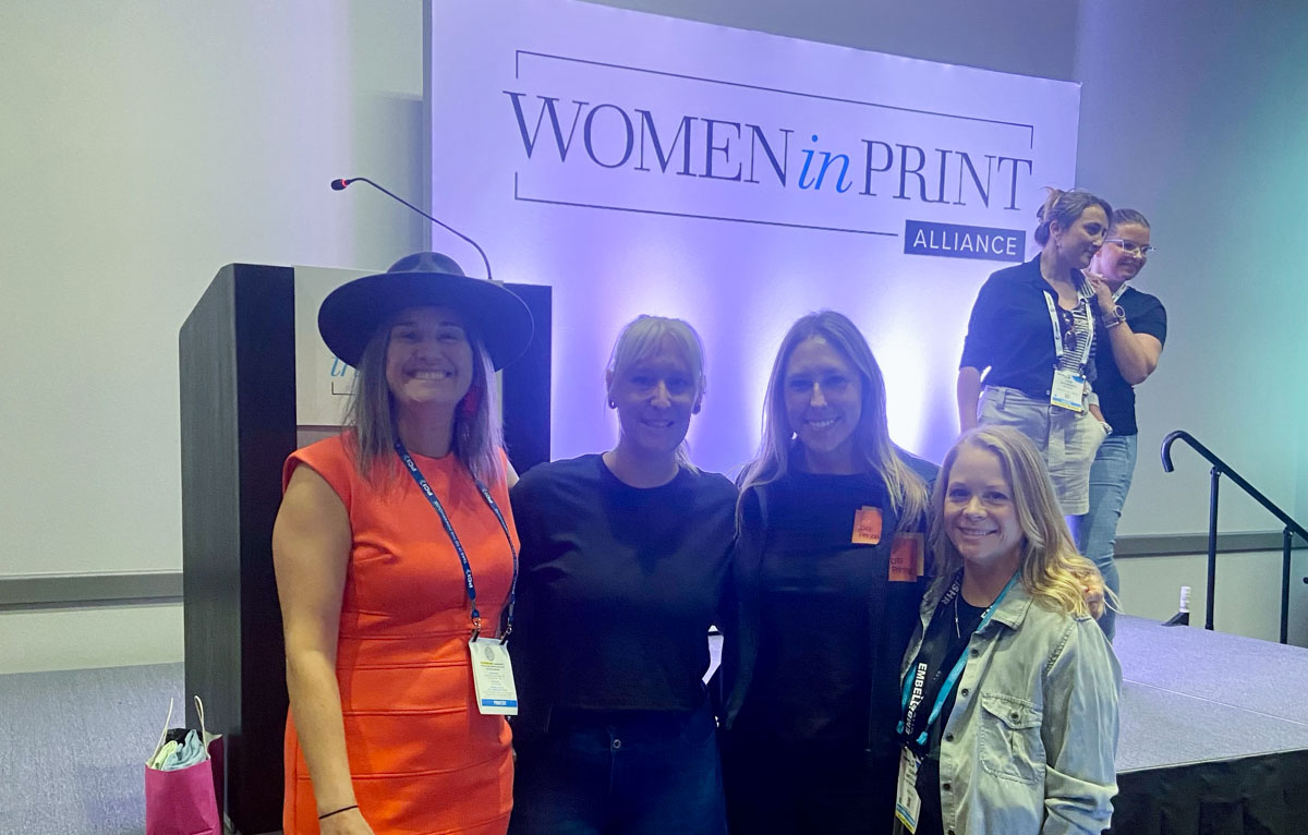 Kristyn Leary of Origin Apparel Screen Printing, Nikki Bowen of Cotton Street Apparel, and Deanna Smith of N the Zone Ink attended the Women in Print Alliance luncheon. Listen to Kristyn’s episode of the DTF Printing Podcast here.