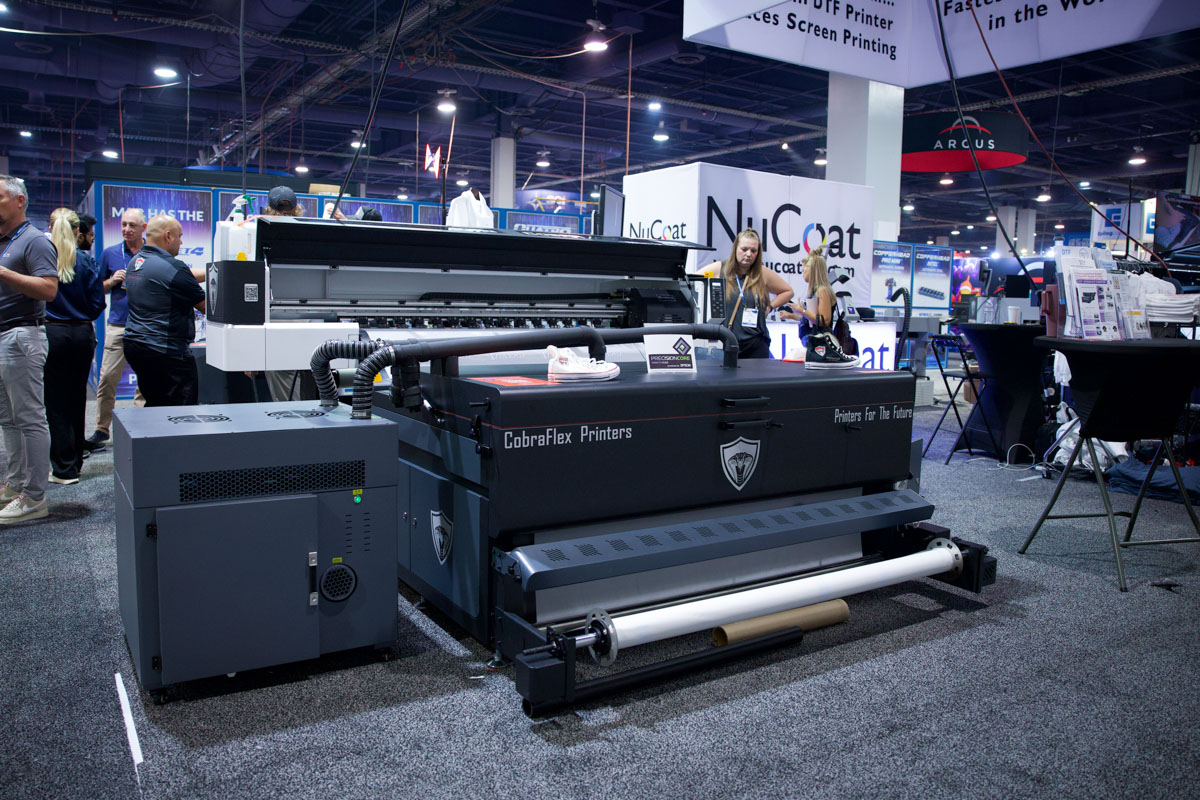NuCoat showcased Cobraflex’s new 63-inch King Cobra DTF Printer.