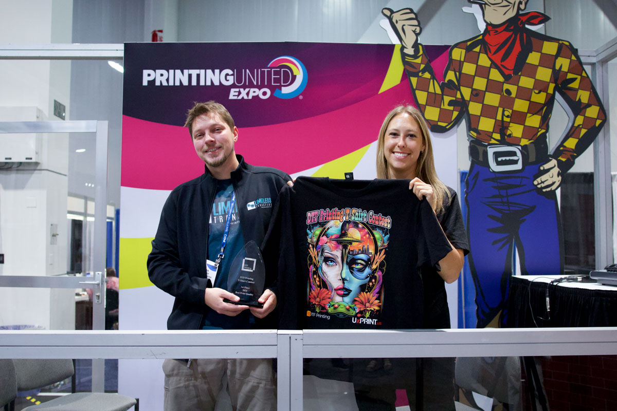 Spencer Chernoff, winner of the DTF Printing T-Shirt Contest, joined Adrienne Palmer for a special edition of the DTF Printing Podcast. The episode will launch soon. In the meantime, listen to all 25 episodes of the DTF Printing Podcast here.