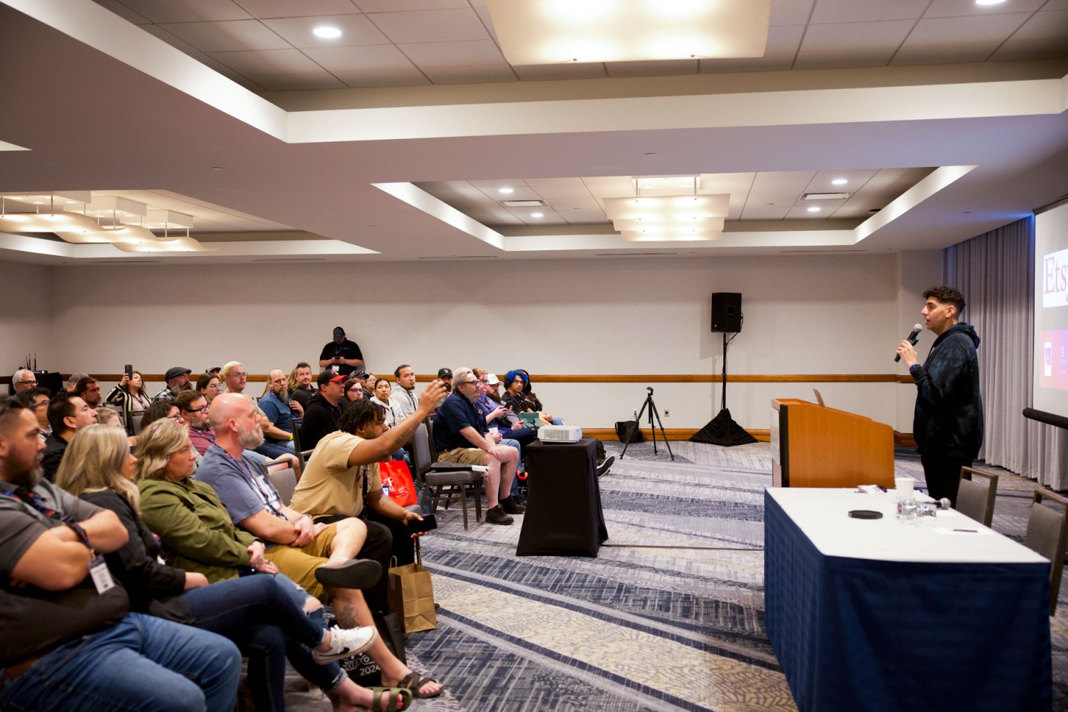 Steven Farag compared DTF Expo with the first-ever Vidcon, which was held in a hotel with 1400 attendees. Thirteen years later, the event hosts 33,000 attendees. He urged those attending the first-ever DTF Expo to grow with the market and attend the event as it increases in size.