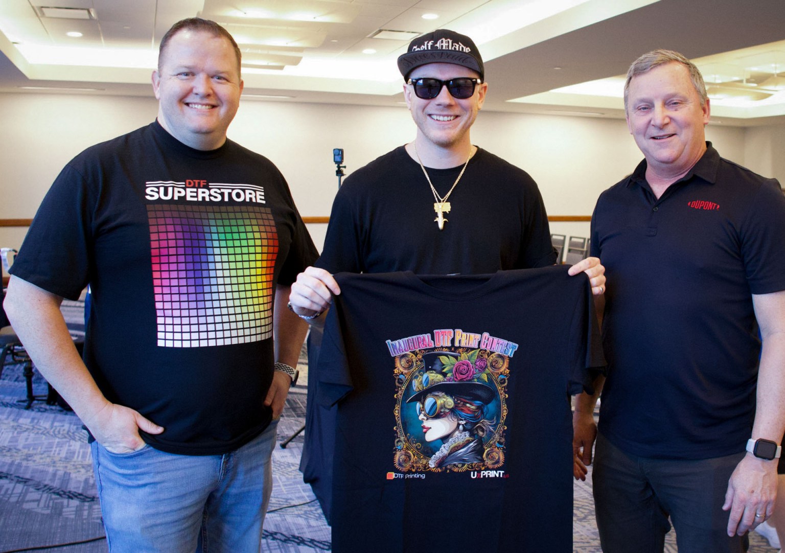 Twenty one printed T-shirts were shipped to Phoenix and judged by Zach Achorn of SelfMade Designs, Scott Donovan of Dupont Artistri, and Jeremy Poehls of DTF Superstore.