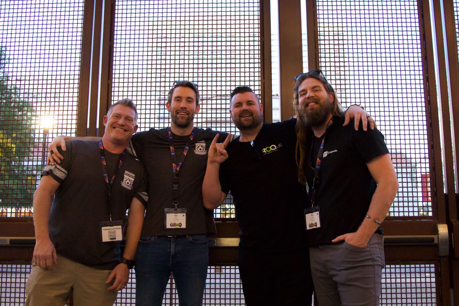 The team from 613 Originals and Ross Hunter of ROQ.US pose for a photo at the DTF Expo Happy Hour at Huss Brewery.