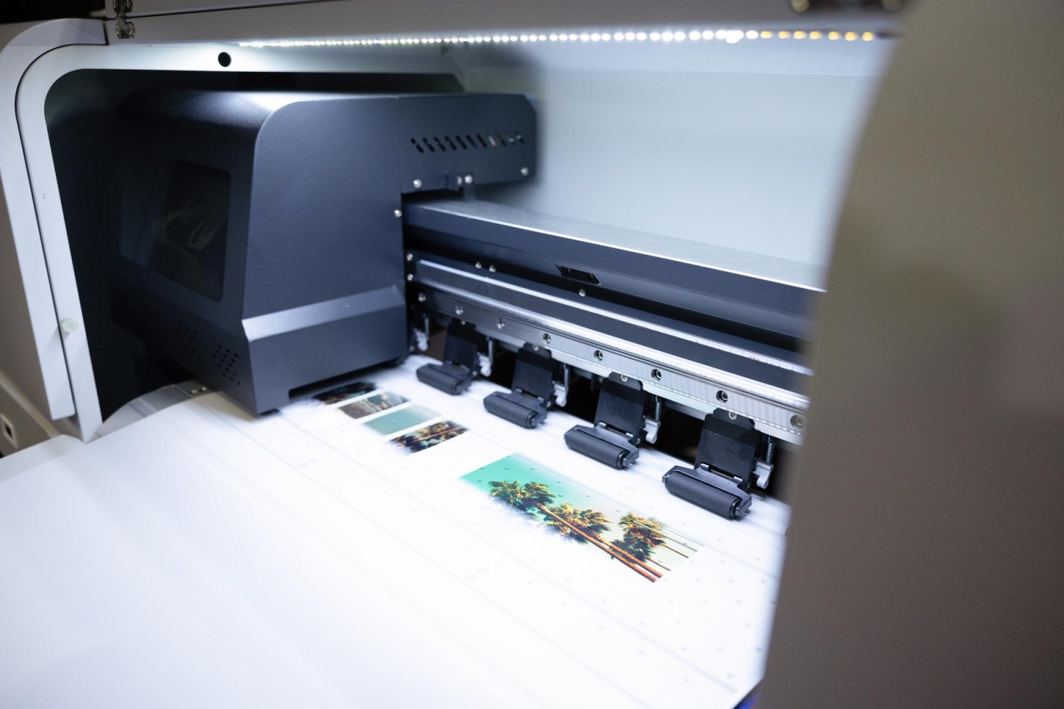 SPSI’s Velox DTF System features three printheads, dual CMYK, four channels of white, and an Epson i3200 printhead.