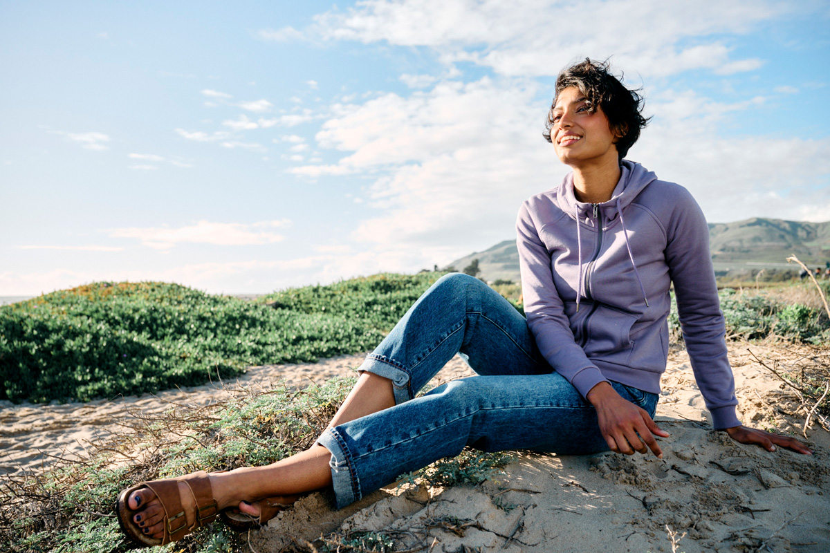 Allmade Women’s Organic CVC Fleece Full-Zip Hoodie